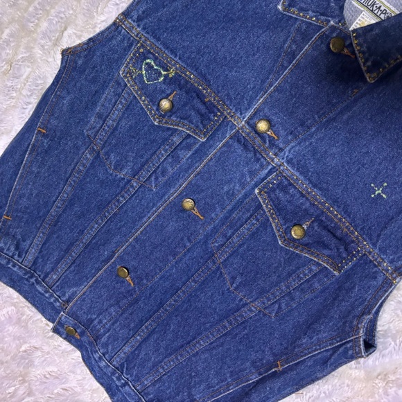 HUK•A•POO Men’s Hearts Embroidered Denim Vest - Picture 4 of 11